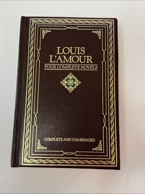 Louis L'Amour Four Complete Novels - Brown Leather Hardcover w/ Gold Detailing